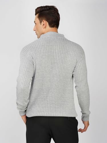 Image of LOQUE Men's Wool Blend Selection Sweater Half Zip High Neck Pullover Warm Casual Winter Wear for Office and Travel