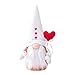 LAOLEE Happy Valentine's DayRed Love Heart Zwerg handgefertigte schwedische Tomte Plüschpuppen, Valentinstag Liebe gesichtslose Puppe Dekoration