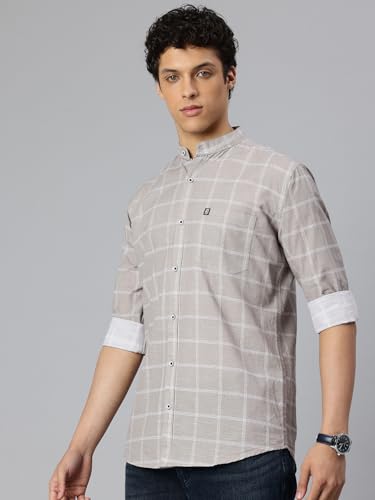 Image of Majestic Man Men's Pure Cotton Mandarin Collar Slim Fit Casual Shirt