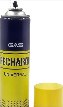 Image of Universal Lighter Gas Refill Can, Butane Gas Cylinder with Steel Nozzle & Adapters, Refillable Fuel for Cigarette Lighters, Kitchen Torch & Candle Lighters (500ml)
