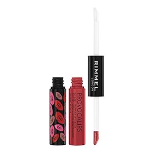 Rimmel London Provocalips 16hr Kiss-Proof Lip Color – Two-Step Liquid Lipstick to Lock in Color and Shine – 750 Heart Breaker, .14 fl.oz.