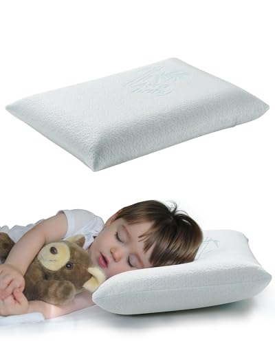 ATTABABY Toddler Pillow, Adjustable Memory Foam Small/Mini Pillow for Toddler 2 Years & Above, for Kids Sleeping, Napping or Traveling, Washable No...