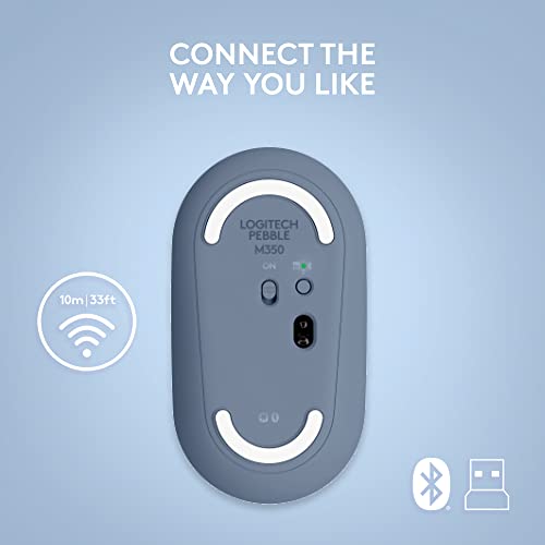 Logitech 910-006660 Pebble Wireless Mouse With Bluetooth Or 2.4 Ghz Receiver, Silent, Slim Computer Mouse thumb #4