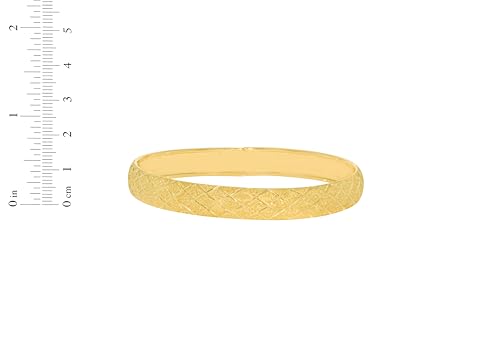 Floreo 10k Yellow Gold 8mm Classic Satin Finish Textured Flex Bangle Bracelet3