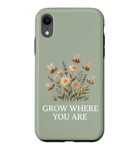 Cottagecore �n�`�̉� Grow Where You Are Wildflower Garden �X�}�z�P�[�X iPhone XR �p