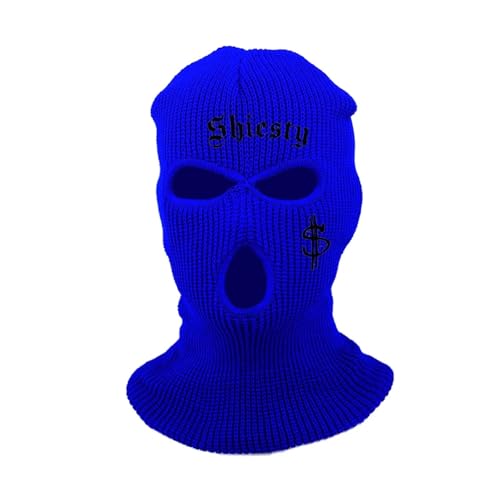 Cagoule à 3 trous et masque de ski chaud automne hiver tricoté sport cyclisme