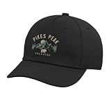 Pikes Peak Colorado Rocky Mountains Bear Nature Vintage Adjustable Printed Baseball Hat, Black