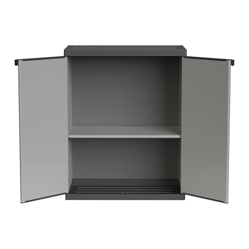 Adventa: Armoire en résine de PVC et PP, 2 Portes, 1 étagère, Facile à Monter, système modulaire, Durable, adaptée aux environnements intérieurs et...