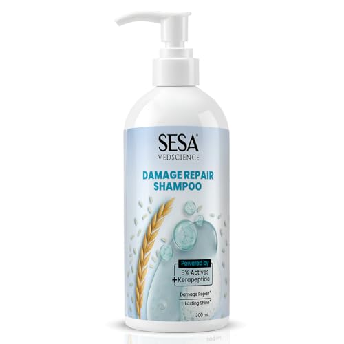 Image of Sesa Damage Repair Shampoo for Dry & Damaged Hair | Gentle Cleansing & Nourishing Care | HydraGloss Technology | Helps Make Hair Smooth & Shiny | 300 ml