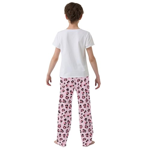 Boys' Pants Leopard Print Cheetah Spots Pink Long Bottoms Jogger Pants Elastic Waist Trousers with Pockets S-XL3