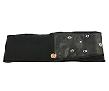  Mayser Black Leather Wool Walk Stirnband Ona Schwarz M/57-58