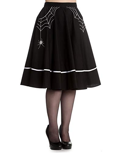Hell Bunny Women's Miss Muffet Spider Web Embroidered 1950's Style A-Line Skirt