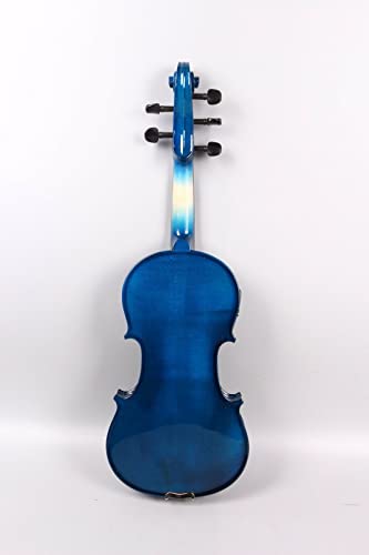 5String Electric Violin Maple Spruce Wood Acoustic Violin Ebony Fittings 4/4 Blue Color (Blue) #TOP1