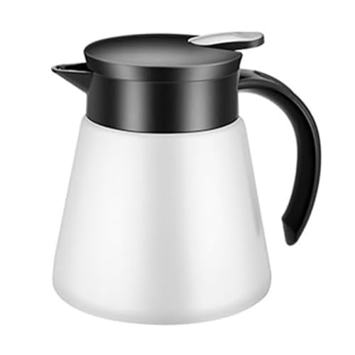Yogtech 304 Stainless Steel Insulated Coffee Pot - 680ml Double Wall Vacuum Bottle - Leak-Proof Small Tea Kettle for Home, Office, Travel - High Capacity Thermal Carafe (White)