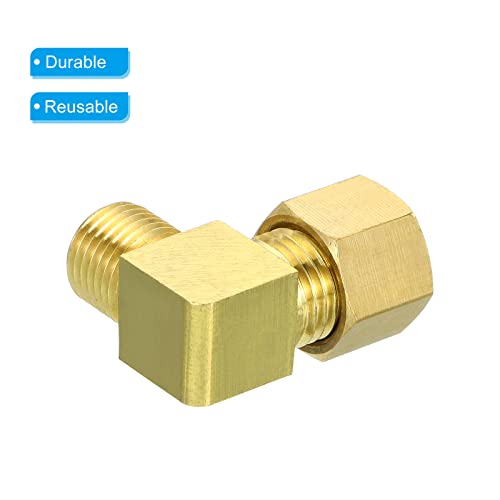PATIKIL G1/4 Male x 8mm Tube OD Brass Compression Tube Fitting, 90 Degree Elbow Pipe Tube Fitting for Plumbing Hose Connector - Image 4