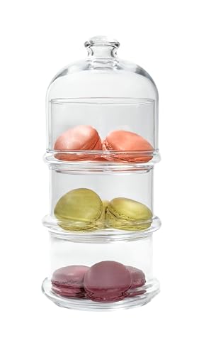 ums 3 Tier Glass Jars with Lid, Cookie Jar, Candy Jars for Candy Buffet, Apot...