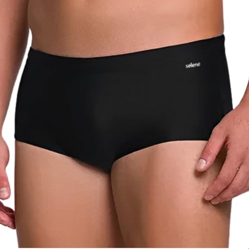 SELENE Sunga Masculina Natação Proteção UV Praia com Forro, Preto, M