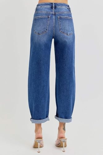 SALT TREE Risen Jeans - High Rise Crop Barrel Jeans - PGA210242