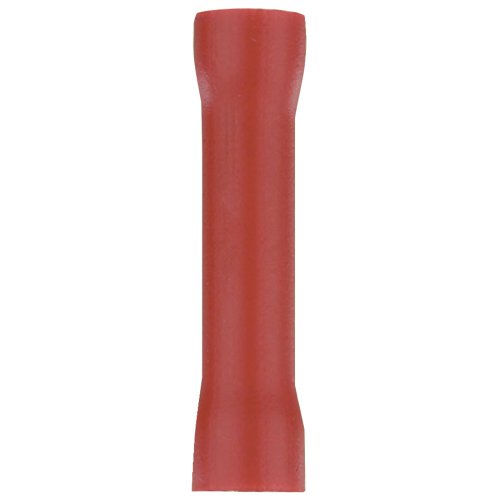 INSTALL BAY - INSTALL BAY RVBC VINYL BUTT CONNECTOR (RED; 22-18 GAUGE; 100 PER BAG)