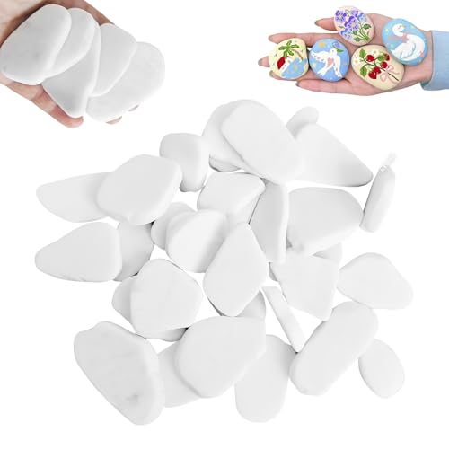 MFUSUL 18 Stück Flache Steine zum Bemalen 5-8 cm Glatte Flusssteine Natursteine DIY Steine für Bastelarbeiten & Kunstprojekte Dekosteine für Aquarium Innen- & Außendekoration