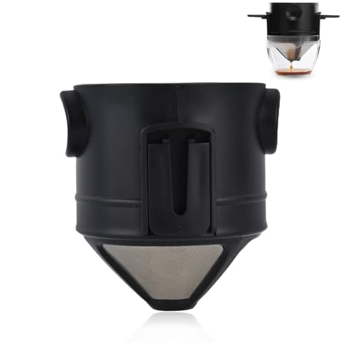 Vierta sobre goteo de café, filtro de café reutilizable de acero inoxidable con un campamento de revestimiento de malla doble vertido para acampar de viajes