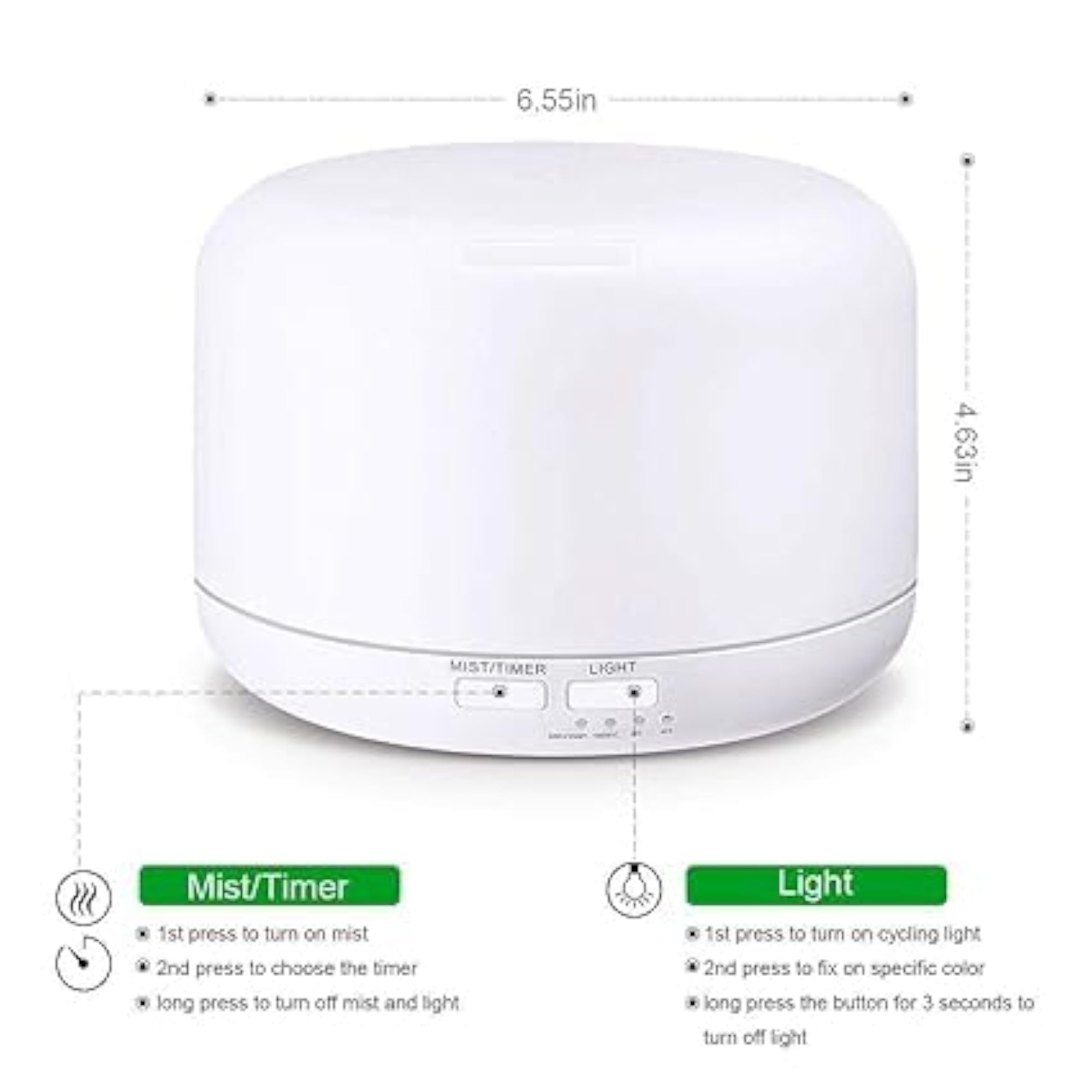 GNOLY Aromatherapy Diffuser with 7 Different Changing LED Lights