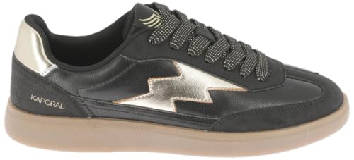 Kaporal Damen Seven Freizeitschuhe, Sneaker, Schwarz/goldfarben, 36 EU