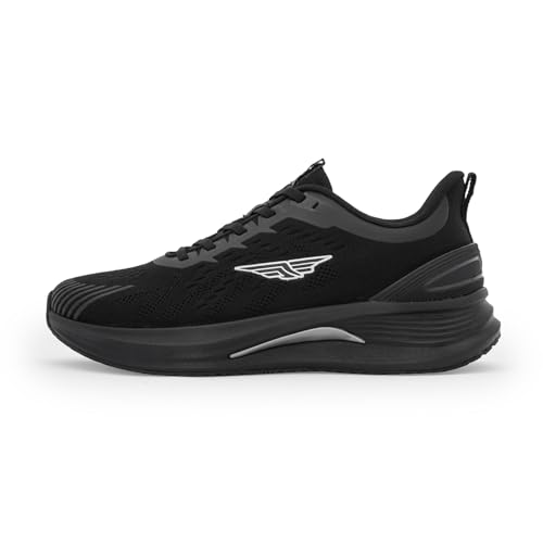 Image of Red Tape Men's Sneakers Black Silver Mesh Round Toe Lace-Up