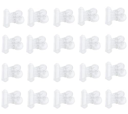 20 Pcs 1 Inch x 0.9 Inch Acrylic Paper Clips, Small Transparent Pins for Files,Test Papers, Socks and Office (20)