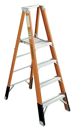 Werner 4 ft. Fiberglass Platform Step Ladder (10 ft. Reach Height) with 375 lb. Load Capacity Type IAA Duty Rating P7404