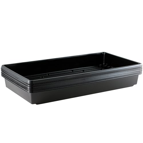 BBR Tuning 10x20 Inch Black 10 Pack Plant Black Propagation Tray Growing Trays for Seedling Garden Planting Soil & Hydroponic Horticulture - Microgreen Trays Grow Plants - No Drain Holes