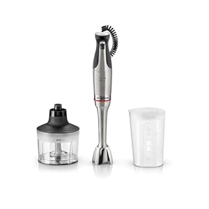 Bosch Stabmixer, Mixbecher, Universalzerkleinerer, Edelstahl Klingen, spülmaschinenfest, Spiralkabel, 1500 Watt, ErgoMaster Serie 8 MSM8M930