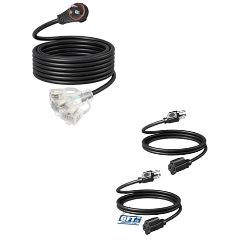 DEWENWILS Extension Cord 6ft 2 Pack and 360° Rotating Flat Plug Extension Cord 25FT 1 Pack