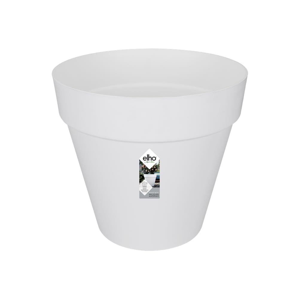 elho Loft Urban Round 50 - Large Plant Pot Outdoor - 100% Recycled Plastic - Ø 48.5 x H 44.5 cm - White/White — image 1