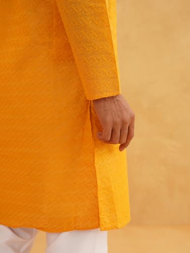 Image of Sojanya (Since 1958 Motifs Embroidered Thread Work Pure Cotton Straight Kurta With Churidar
