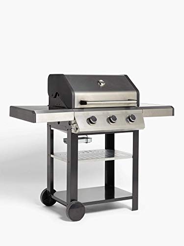 Evolution 3 Burner Gas BBQ, Silver/Black Barbecue 10 Year Guarantee