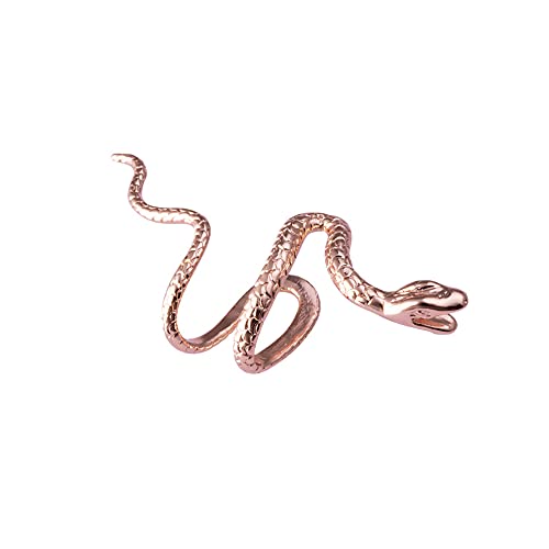 1 Pc Snake Ear Cuffs Ear Clips Non Piercing Earrings Hoop Cartilage Ear Clips Set Cartilage Clip On Wrap Earring Set for Men Women Crystal Ear Cuffs (rosegold)