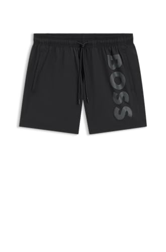 Bermuda en cuir noir femme Hugo Petrissa_sr20 taille haute ceinturé