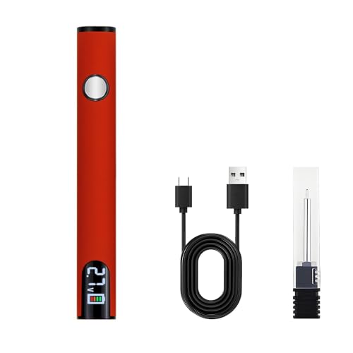ITSTUVRH 2026 Rechargeable Thread Burner Kit Digital LCD Screen Displays for Intelligent Temperature Control Burning Pen with Three Settings of 2.7V, 3.7V and 4.2V (Red)