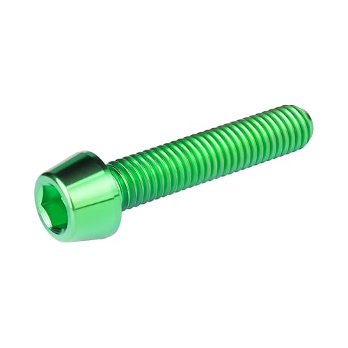 Image of Titanium Ti DIN912 M4 8 10 12 15 20mm Tapered Head Hex Bolts Bicycle Screws Pack of 6 (Green, M4x20mm)