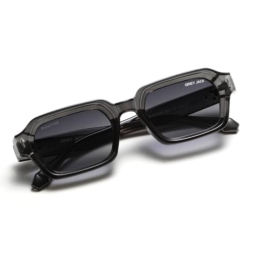 Image of grey jack TR90 Rectangle Polarized Sunglasses for Men Women,Stylish Full Rim Eyewear for UV Protection 21040