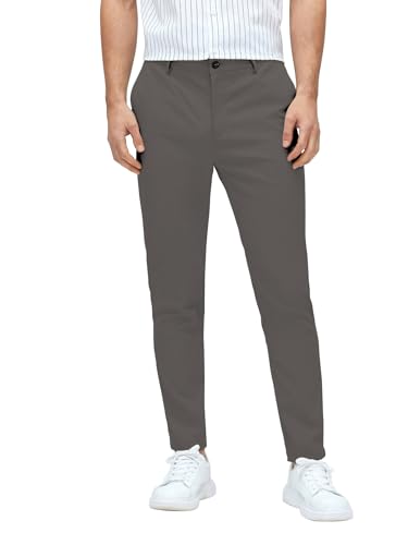 Image of AVANOVA Men's Classic Dress Pants with Side Pockets | Solid Tapered Suit Trousers, Business Formal Office Wear Regular Fit Pants, Stretchable Blend Slim Carrot Fit (Trouser 255)