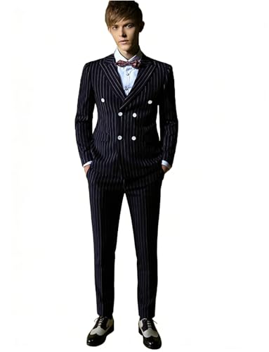 Veste et pantalon à rayures pour homme costume croisé 2 pièces