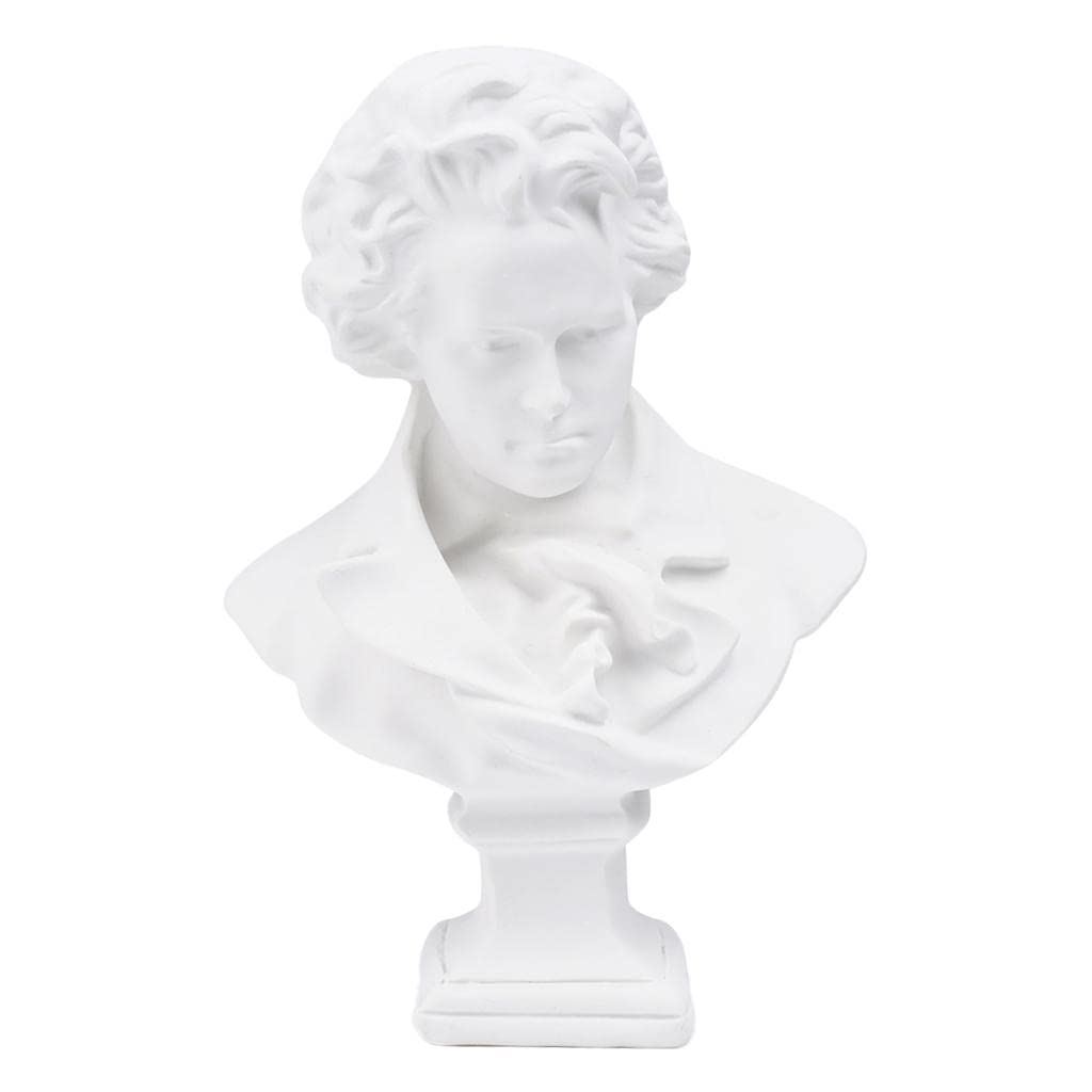 Pleayietoopiatiey 6 Inch Height Classic Beethoven Resin Bust Statue Figurine Replica