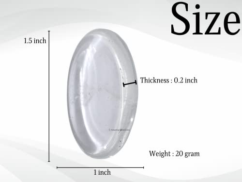 Image of Amazing Gemstone Clear Quartz Crystal Worry Stone Crystals and Healing Stones - Worry Stones for Stress Relief Gift - Piedra Crystal Fidget for Meditation - Unique Stocking Stuffers and Birthday Gift