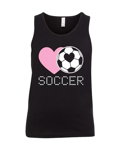 Threadrock Girls Love Heart Soccer Youth Tank Top