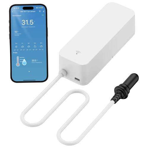 Sensor de temperatura y humedad Wifi Monitor de temperatura Wifi práctico y compacto fácil de instalar para nevera congelador mascotas sala de estar