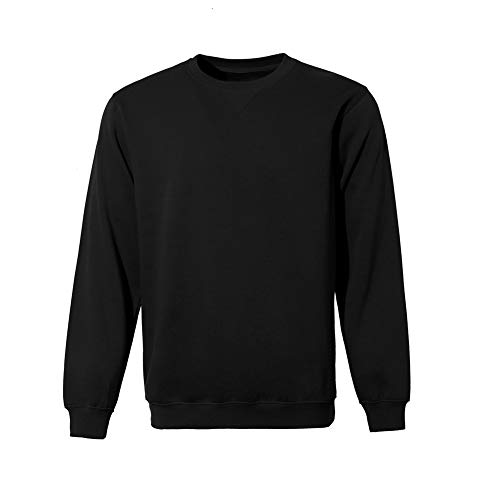 WORK IDEA Männer Crewneck Sweatshirt Arbeitskleidung Pullover Herren Basic Arbeitspullover (Schwarz,XL) Cover