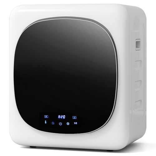 COSTWAY Portable Clothes Dryer, 1.5 cu.ft Compact Drying Machine with Stainless Steel Tub & LED Touch Panel, 800W Electric Laundry Dryer with Intelligent Programs for Apartment, Home, Dorm & RV, White