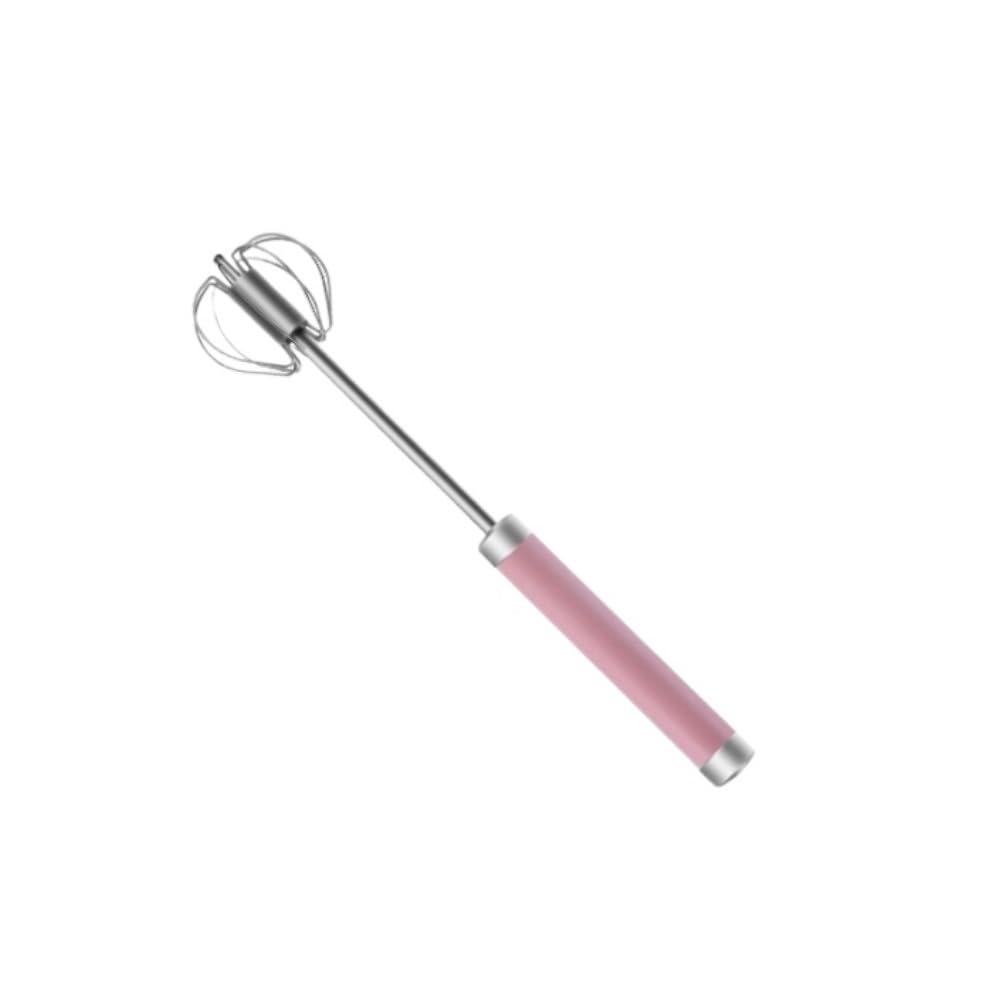 Schneebesen Rührbesen Halbautomatischer, Handbetriebener, Rotierender Schneebesen-Rührer Aus Edelstahl for Mischen Und Aufschäumen Handschneebesen(Pink,29.5cm)